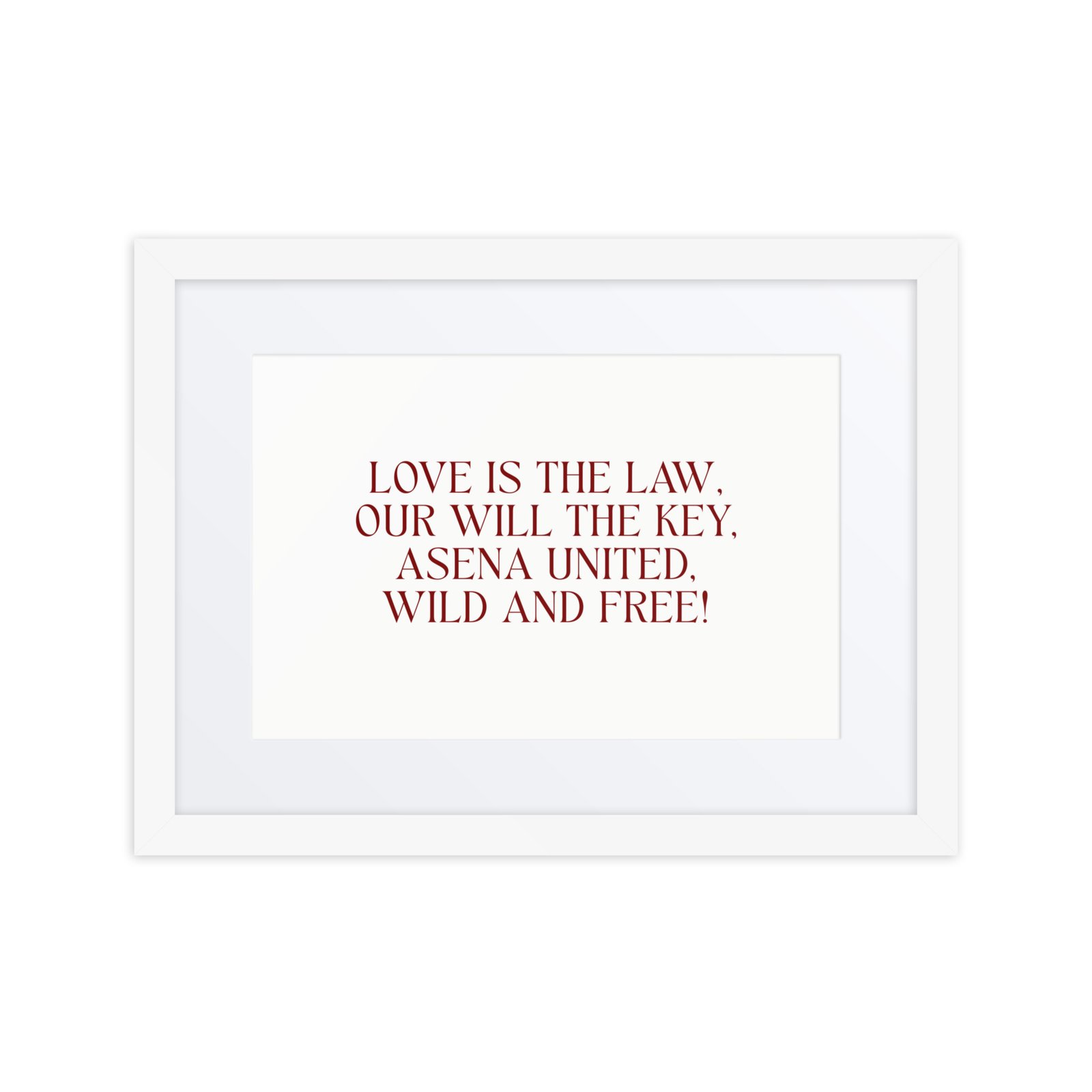 Asena Slogan Framed Poster